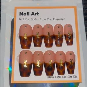 10 PC Hand Crafted Tortoise Shell Nails NWT